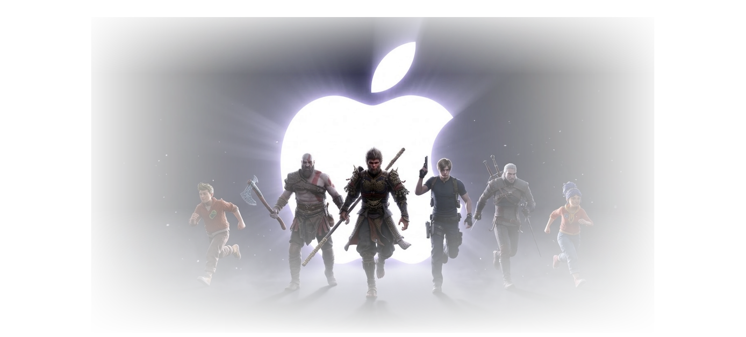 Mac 标志与游戏角色组合展示