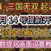 <strong>真三国无双起源1月14号提前开玩!卡顿掉帧解决方法,帧数提升画面设置教程。</strong>