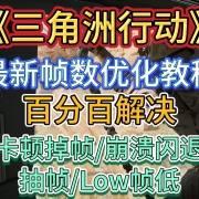 《三角洲行动》最新帧数优化教程,百分百解决卡顿掉帧、崩溃闪退、抽帧、low帧低